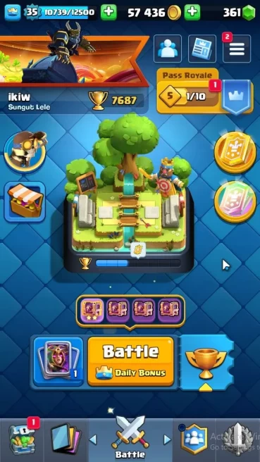 Lv 35|Trophy 7687|KTL 12|Limit Skin|Total Card 120|2 Hero 5 EVO 7 Champ 21 Legend 33 Epic 30 Rare|2 WildShard|TakeMail|(CR1683)