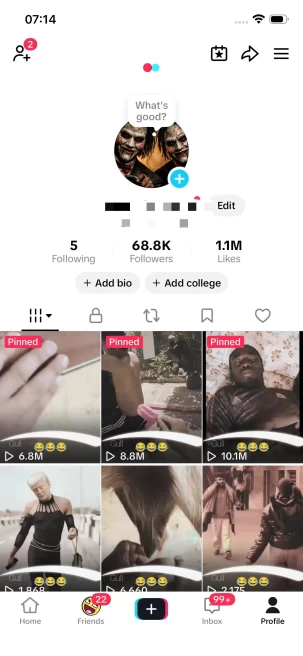 Instanly Delivery/ USA Monetized 68K Real Followers+1.1M Real Likes Account/ Creator Rewards Program Activated/ Full Access