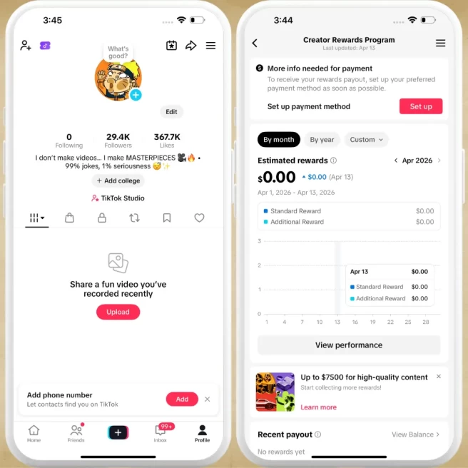 [USA] Fully Monetized Creator Rewards Program Account – 29K Real Followers & 367K Likes | Instant Earnings, Full Access & Good Standing