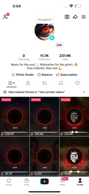 [Discounted] UK Monetized Creator Rewards Program Account | 11K Authentic Followers & 232K Likes | Verified Screenshots + No outstanding issues