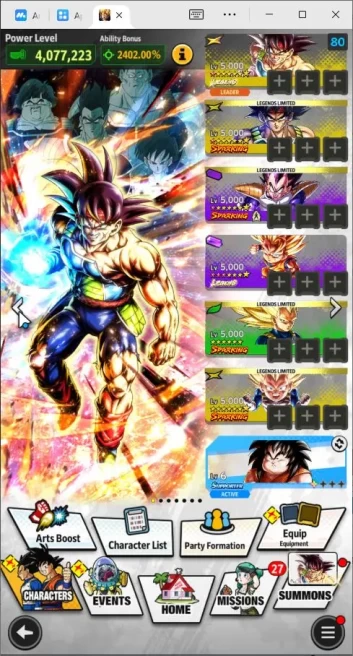 303,3M Total Power|LV 158|2LR+1UL+14LL|Bardoc,SS 3 Goku(Mini),Bardock|SS Goku,Goku& Final form Frieza,Etc|Android|(DBL1034)	