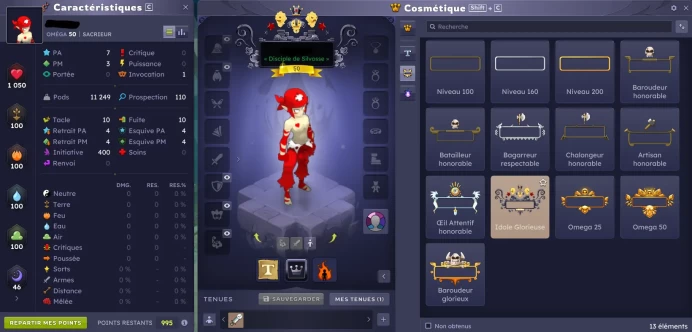 9 Personnage Niv.200 - 190 Omega Parcho All element Serveur {Brial - Tylezia } never authenticated Full apparat + Dofus + Ornement + Title