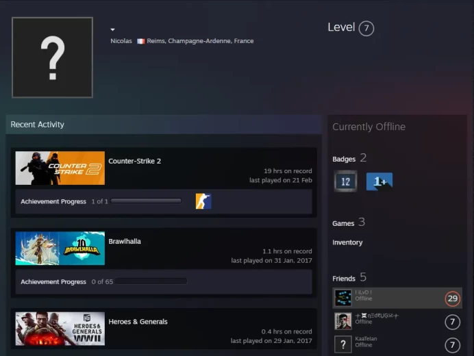 CS2 Prime+3Medals(Loyalty Badge/5 Year Veteran Coin/Global Offensive Badge)