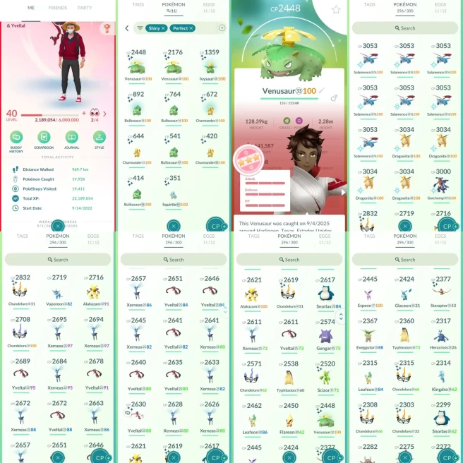 AC1041 Valor | x12 3000CP | x109 2000CP | x11 SHUNDO x2 Venusaur |x25 Xerneas x10 Yveltal (x1 Shiny) x2 Hoopa Cosmoem |100IV x4 Dragonite x7Sala