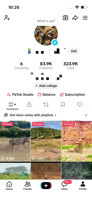 Instanly Delivery/ USA Monetized 83K Real Followers+320K Real Likes Account/ Creator Rewards Program Activated/ Full Access