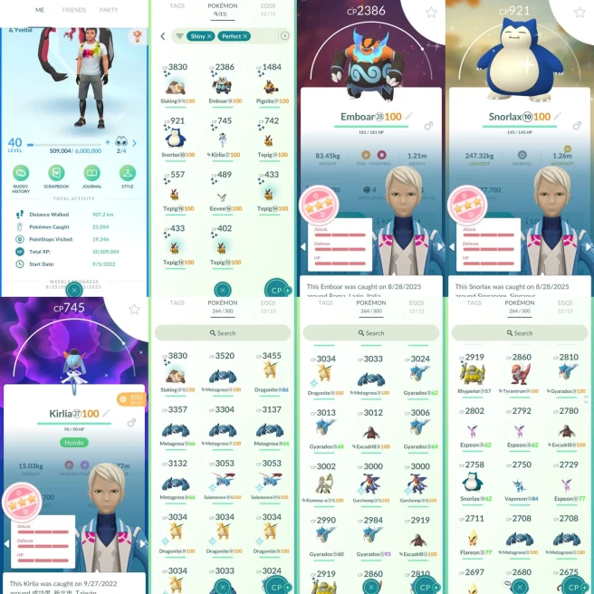 AC1027 Mystic | x21 3000CP | x116 2000CP | x11 SHUNDO Snorlax Slaking Emboar Eevee | x10 Yveltal x17 Deoxys (x1 Shiny) | 100IV x4 Dragonite Meta