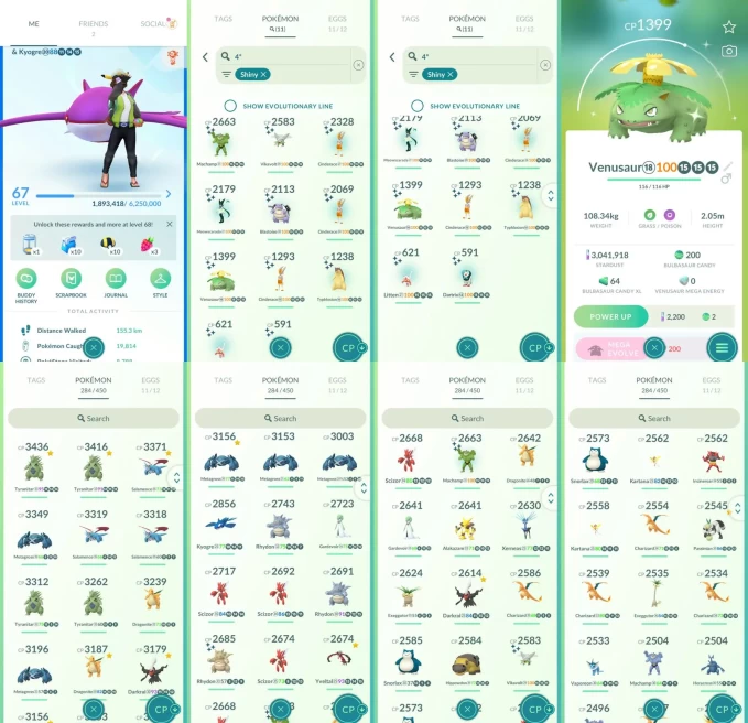AC1434 -lv 67 Mystic | x15 3000CP | x121 2000CP | x55 Legendary | x11 SHUNDO | x57 shiny | x14 100IV