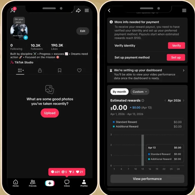 France Monetized Creator Rewards Account – 10K+ Organic Followers | 190K+ Likes | Full Ownership + Verified Clean History | Instant Earnings