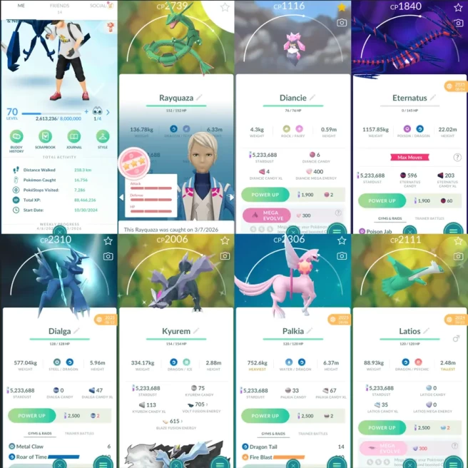 2112 Level 70 Eternatus Rayquaza100 Shiny GMax Grimmsnarl