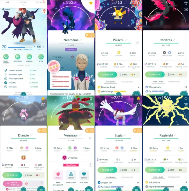 2122 Level 70 2016. Melmetal100 Zygarde 50% Forme SHUNDO Necrozma Shundo Ditto Shiny Pikachu Kurta BG