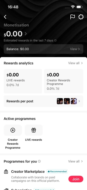 Instanly Delivery/ France Monetized 26K Real Followers+280K Real Likes Account/ Creator Rewards Program Activated/ Full Access