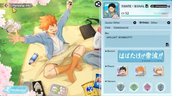 SEA Lv52| 5 SP (Hinata,Nishinoya,Bokuto,Keiji,Tsukishima)+Memo 3 UR (Kageyama,Sakusa,Komori)+Memo 12 SSR |5K DM|CheckSS(HFH1016)