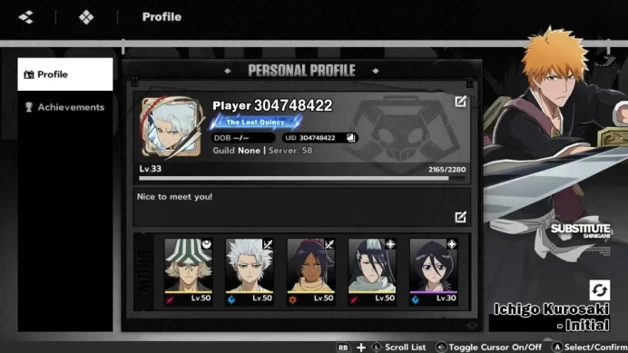 Nuverse SEA|Team Slash|4 SSR(Toshiro,Urahara,Yoruichi Sign, Byakuya)11 SR(Rukia, Yachiru, Uryu, etc)Google|BSR839