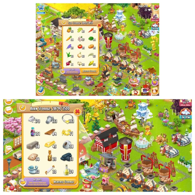HD134 |  Level 85 |  Barn Storage 3500 | Silo Storage 1850 | Coins 200K+ | Diamonds 22 |  Android & iOS -- Instant Delivery.