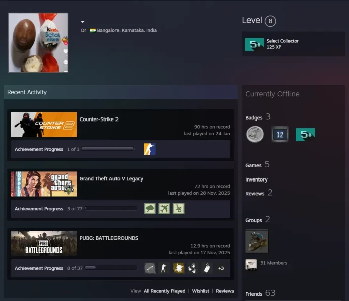 CS2 Prime 90 hours+3Medals(Loyalty Badge/5 Year Veteran Coin/Global Offensive Badge)