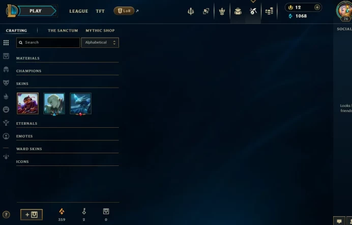 OCE EMAIL CHANGEABLE 76 CHAMPIONS 88 SKINS PRESTIGE: MALPHITE KAI'SA YASUO 85 LITTLE LEGENDS 65 ME
