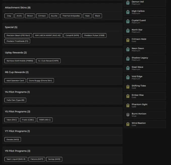 [PC/PSN] Uplay 569 LVL | 1x Champion  + 1x Diamond | 14 Black Ice | 14 Seasonals | 10 Universals | 500 + Skins | Full Email Access