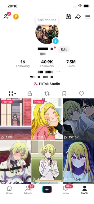 Instanly Delivery/ 40K Real Followers+7M Real Likes/ANIME Content/ Live Stream/ Full Access