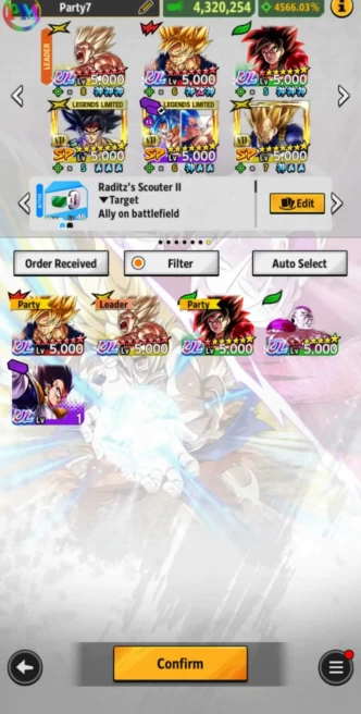  ANDROID+IOS- UL ssj Goku Namek Full+UL Fide 9S+UL ss4 Goku 8S+ LF Bardock+Buu kid+Namek Goku+ Good Equip For Team (D179)