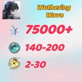 Asia///Astrite：75000+|Lustrous Tide：140-200|Radiant Tide：2-30|1-10 weapons|Microsoft Mailbox/Email|safe and stable|Wuthering Waves