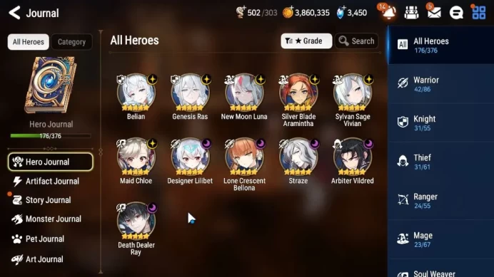 GLOBAL Unverif|11 ML(NM Luna,Belian,SS Vivian,etc)+Stark,Wukong,Setsuka,etc|PoH ON|3,4K SStone+86k Stigma|Stove|(ES3860)