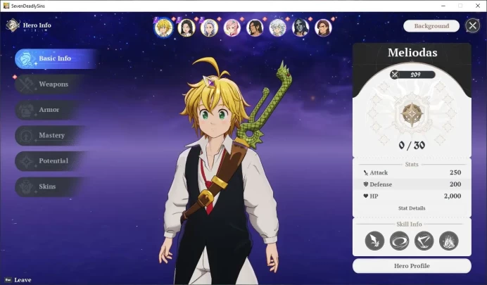 EUROPE |3 SSR| Meliodas, Jericho, Guila + 5 SR |Fresh Starter lv 2|Act 1|Log Netmarble Email|Take Email|SDO1019	