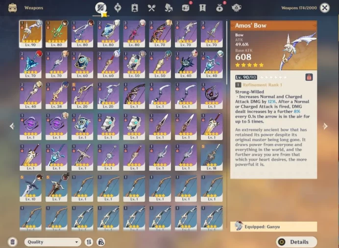 ASIA|AR54|4Limited+2(*5Weapon)|Skrik,Ganyu+sign,Zhongli,Kazuha|1Skin|Low Explore Map|Mc Male|TakeMail|CheckSS(GI5803)