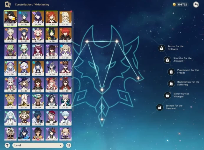 ASIA|AR55|4Limited+1(*5Weapon)|Wriothesly,Mavuika,Yelan,Raiden|1Skin|McFeMale|TakeMail|CheckSS(GI5821)