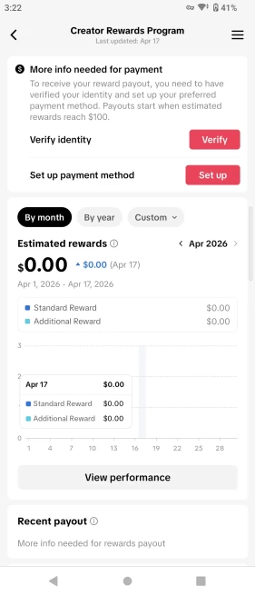 [UK] Fully Monetized Creator Rewards Program Account – 17K Real Followers & 220K Likes | Instant Earnings, Full Access & Good Standing