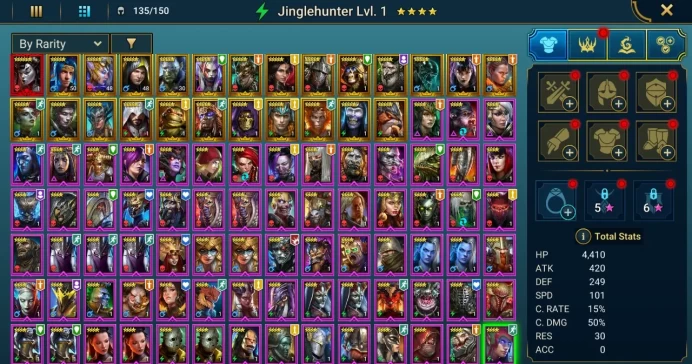 Starter with Mythical - Lady Mikage : 90k energy / 63 mln coins / Morrigaine, Arix, Ninja + 20 Login Legendaries / Coldheart 5x