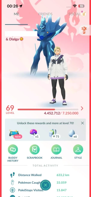 Level 69, 103 Shiny, 93 Legendary, 10 IV 100, 4 Shiny Legendary, 28 Shadow Legendary