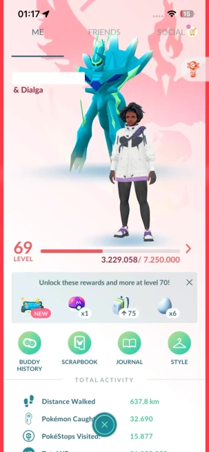 Level 69, 2 Legendary IV100, 113 Shiny, 94 Legendary, 13 IV 100, 5 Shiny Legendary, 28 Shadow Legendary