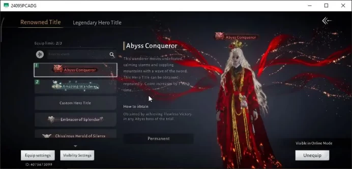 GLOBAL|Lv 83|GS 22K|Abyss Conqueror|Musical Grace+Elegy Of Petals|Maple Sorrow+Maple Repose|Snow Oath|Female MC|Netease(WWM1063)