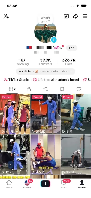 Instanly Delivery/ Monetized 59K Real Followers+320K Real Likes Account/ Creator Rewards Program Activated/ Full Access