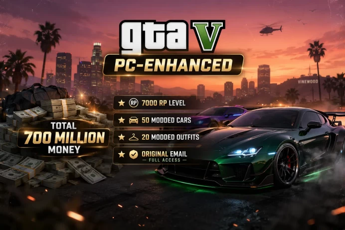 【Epic Games Enhanced】Total 700M Money ◈ 100M Pure ◈ 1 Million Chips ◈ 50 Modded Cars ◈ 20 Modded Outfits ◈ 7500 RP Level ◈  Max Stats ◈ OG Mail