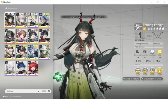 ASIA|Lv7|Starter|SSR2(1Limit)+2(*6WP)|Zhuang Fangyi,Ardelia,Operator Selector|Gryphlink|TakeMail|Check(END1804)