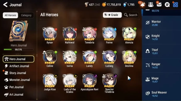 GBL Unverif|New Era|4 ML(LOTScales,J Kise,S Tenebria,A Ravi)+Tenebria,Fenne,Etc|PoH+Bles ON|1,7K SStone+106K Stigma|Stove|ES3897