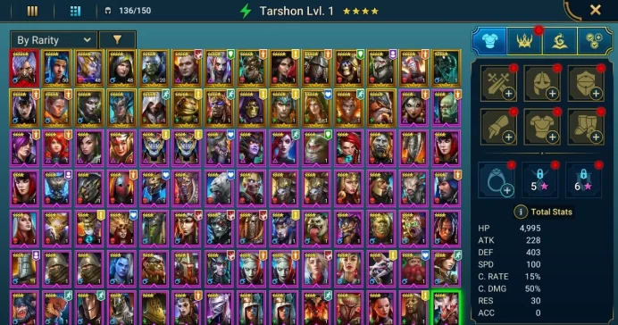 Starter with Mythical - Toshiro : 92k energy / 64 mln coins / Lady of Ireth, Errol, Vlad, Arix, Ninja + 20 Login Legendaries