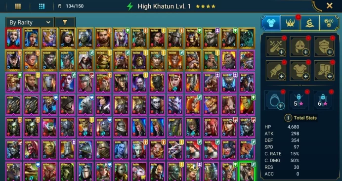 Starter with Mythical - Krixia : 90k energy / 62 mln coins / Staltus, Tomb Lord, Konstantin, Arix, Ninja + 20 Login Legendaries