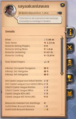 Asia|Total Fame 2,22M - 5,86M Silver|T8 Ore Miner - T7 Leather Armor Build||Take Gmail|Check SS(AO801)