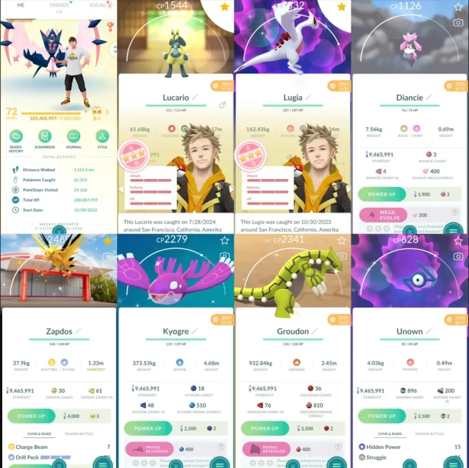 2141 Level 72 Legacy 48. SHUNDO Lugia SHUNDO Azelf SHUNDO Togekiss SHUNDO Mega Lucario Shiny Dawn Wings Necrozma