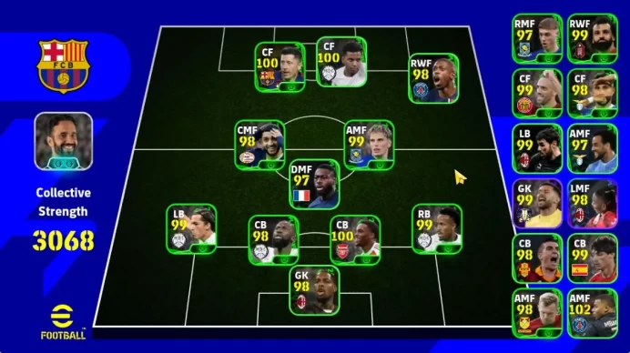 Mobile|BulletHeader(Ruud Gullit,Woltemade),Fortress(Franco Baresi),Raul,PhenomPass(Woltemade),Rijkaard,Etc|TakeEmail|(EF1599)