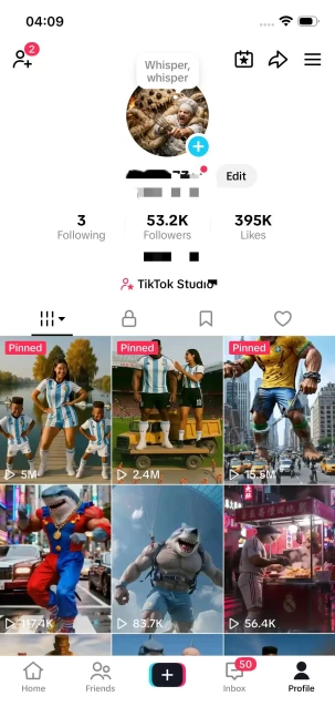Instanly Delivery/ Monetized 53K Real Followers+390K Real Likes Account/ Creator Rewards Program Activated/ Full Access