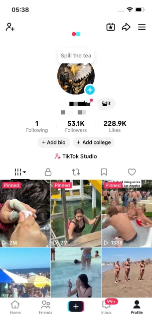 Instanly Delivery/ Monetized 53K Real Followers+220K Real Likes Account/ Creator Rewards Program Activated/ Full Access