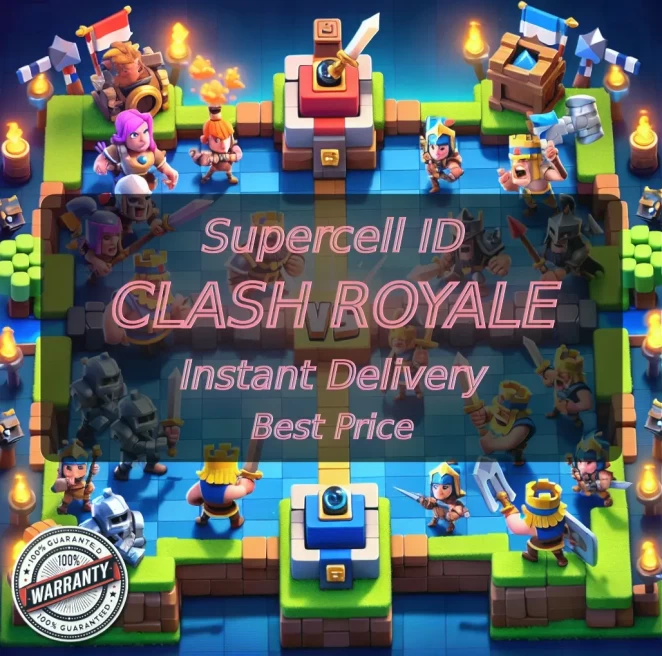 KT 10 LEVEL 28+Trophies:3890+96 Cards+2 Cards (11LVL)+1 Tower Skins+13 Emotes+139K Gold+263 Gems+IOS/ANDROID #LOT-136061