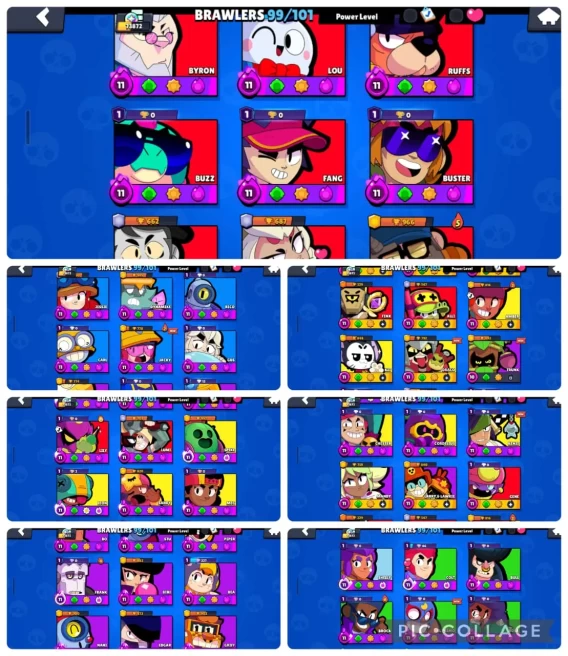 OG 2019, MASTERS - 8279, LEADER BOARD PRESTIGE - 1, 73k+ TROPHY, SOLAR FAME 1, 3v3 - 14.3k, 99/101 BRAWLERS, 62 MAX & 54 HYPER, 34 PRESTIGE VB27