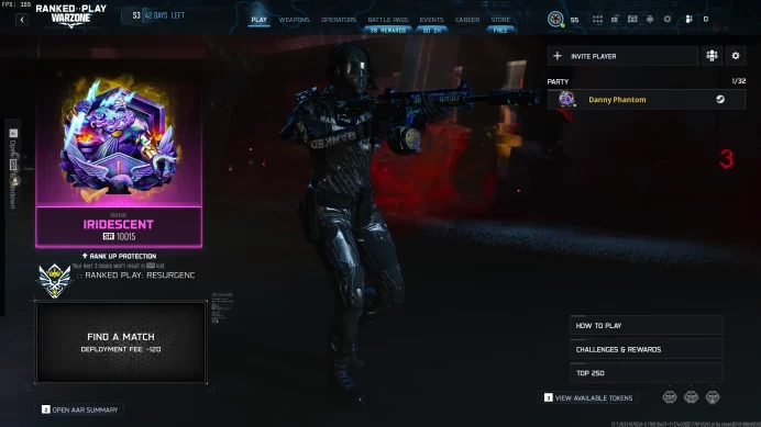  WARZONE + Iridescent Ranked + Season 3 +10028 SR + Full Access + Instant Delivery