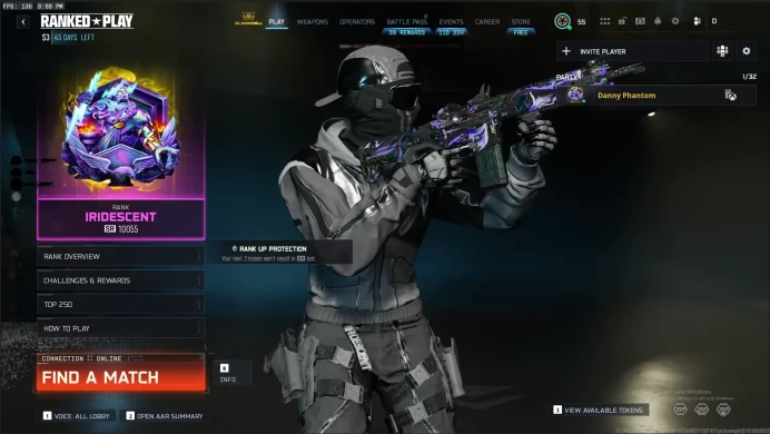  BO7+  Iridescent Ranked +  Season 3 +  10028 SR +  Full Access + Instant Delivery 