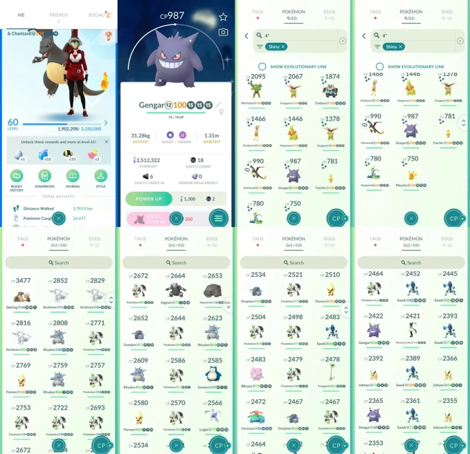 AC1441 -lv 60 Mystic | x1 3000CP | x97 2000CP | x46 Legendary | x11 SHUNDO | x78 shiny | x63 100IV | shiny Darkrai Cobalion | shundo Charizard E