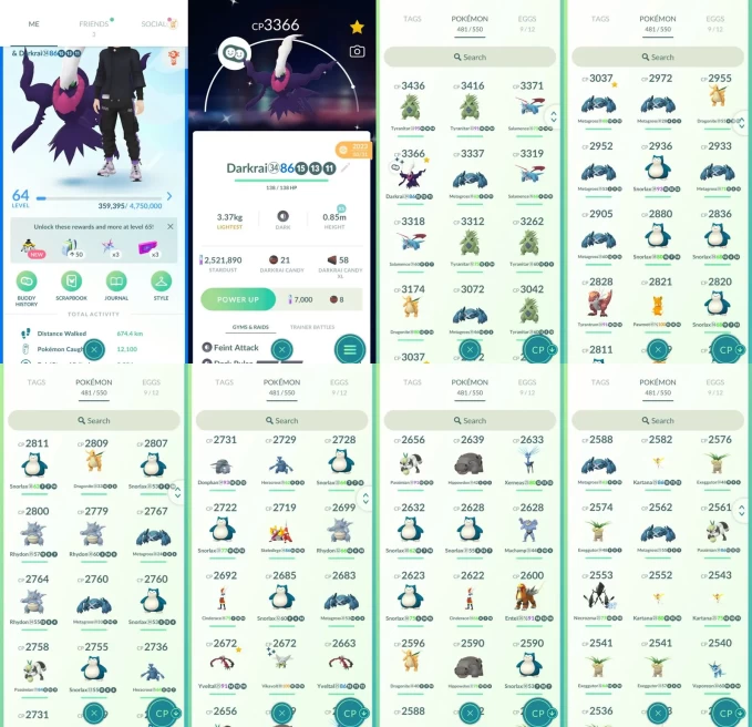 AC1443 -lv 64 Mystic | x13 3000CP | x193 2000CP | x54 Legendary | x1 SHUNDO | x32 shiny | x9 100IV | Shiny Necrozma Darkrai | Guzzlord Genesect 